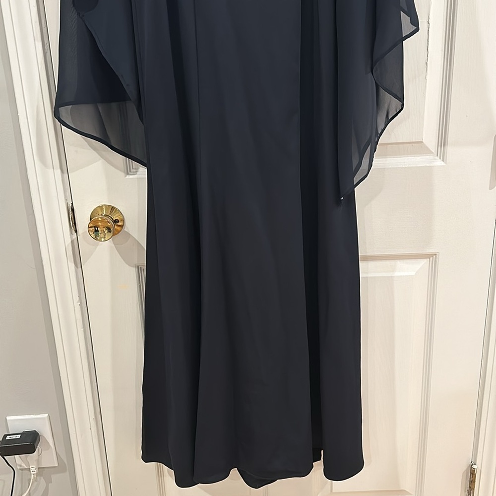 Adrianna Papell Formal Dress: Cap-Sleeve Gown AND matching scarf, Size 10 - Picture 8 of 14